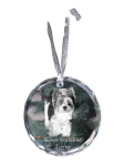 Biewer Yorkshire Terrier - crystal bauble with a photo, dog photo in crystal, personalized Christmas tree ornament by Art-Dog brand puhas