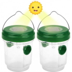2 Pi&egrave;ces Pi&egrave;ge &agrave; Gu&ecirc;pes Solaire avec Lumi&egrave;re LED, Pi&egrave;ges &agrave; Insectes, Attrape Anti-Insectes Pi&egrave;ge en Miel Abeilles Frelons Mous[255]