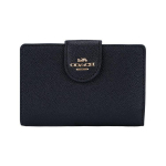 Coach Corner Zip 13 Snap Storage Nahast kaardihoidjaga rahakott Keskmine naiste rahakott Must 6390-IMBLK Basic Set (Bag+Dust Bag)
