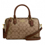 Kott Coach Rowan 27 Vintage Monogram T&otilde;mblukuga Kaetud L&otilde;uendist ja Taaskasutatud Nahast Suur Naiste kott Khaki Sadulapruun CS188-IME74 Basic Set (Bag+Dust Bag)