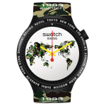 SWATCH Unisex Bape 47mm Valge k&auml;ekell SO27Z700 SO27Z700 Brand-New Out of Warranty