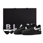 Nike Air Force 1 Coverage Slip Resistant Low top Skateboard Shoes Unisex Black Silver CW2288-001(Team55-SWOOSH) 44