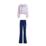 Adidas X Disney koost&ouml;&ouml; Vabaaja spordikomplekt Frozen &Uuml;mmargune kaelus K&otilde;rge v&ouml;&ouml;koht Liibuv 2-osaline Laste komplektid JZ3579 104 white