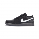 Jordan Air Jordan 1 Slip Resistant Abrasion Resistant Low top Vintage Basketball Shoes Unisex Black HV5968-001(Team578-) 40