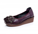 Vintage lillelised kiiluga kingad Naiste ehtsast nahast lamedad naistejalatsid &scaron;ikid s&uuml;gistalvised Eakad Lamedad kingad Pehmed &scaron;ikkad mokassiinid CN 35