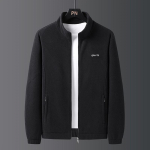 Kampsunjakk Meeste Hulgim&uuml;&uuml;k Paksenenud Lambavill Seisukrae Kardigan Fliis Keskealiste Meeste Vabaaja Jakk Mehed 2XL black
