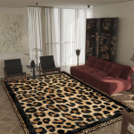 Luksuslik leopardimustriga vaip Pehme flanellvaip elutuppa magamistuppa P&otilde;hjamaade loommuster p&otilde;randamatt 60x90cm