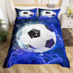 T&otilde;mblukuga jalgpallitekk T&auml;issuuruses jalgpalli spordivoodipesukomplekt Poistele teismelistele pallim&auml;ngu tekikate Sinine tekikate 3 osa 155x215cm 3pcs
