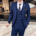 Meeste &auml;rilised kaheosalised &uuml;likonnad /Meeste Slim Fit Beež Peigmehe pulmakleit Smoking jakid Vaba aeg (Bleiserid + p&uuml;ksid )6xl 7xl Asia M 52-57kg gray