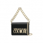 Versace Jeans Couture Kuldse Logoga Kett-&Otilde;larihm Kunstnahast K&auml;ekott Naiste K&auml;ekotid Must 75VA4BL3ZS467899 Basic Set (Bag+Dust Bag)