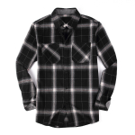 Meeste n&ouml;&ouml;biga s&auml;rk vabaaja flanellist ruuduline Slim Fit pikkade varrukatega, laia kaelusega kerged topid XL must