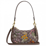 Coach Teri 20 Signature Jacquard Lilleline Tikand Nahast &Otilde;lakott V&auml;ikesed Naiste Kotid Tume Pruun CDW65-IMPU7 Basic Set (Bag+Dust Bag)