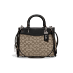 Coach Rogue 25 Klassikaline Monogramm Jacquard T&otilde;mblukuga Sulgemine Kangast Ja Kindanahast &Otilde;la-Risti-Keha Kandekott Keskmine Naiste k&auml;ekotid CF591-LHUW7 Basic Set (Bag+Dust Bag)