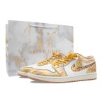Jordan Air Jordan 1 Gold Legend Pehmendus, Kulumiskindel Madal Vintage Korvpallijalatsid Unisex 553558-169(Team1303-) 44.5