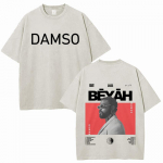 Laulja Damso La Vie Suvi K&otilde;rge Kvaliteediga Album Vintage Pesitud Hip Hop T-s&auml;rgid Mood Suur &Uuml;le suuruse Unisex Naiste L&uuml;hikeste Varrukatega T-s&auml;rk S
