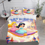 Aladdin printsess Jasmine tekikott voodipesu tekikottide komplekt Kuninglik suurus 3D laste voodipesu komplekt 135X200cm