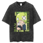 Anime Dr Stone Senku Ishigami Vintage Pesitud T-s&auml;rgid Unisexile Punk T-s&auml;rk Unisex Unisex Harajuku &Uuml;lem&otilde;&otilde;duline Puuvillane T-s&auml;rk R&otilde;ivad 2XL black