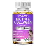 Biotiini ja kollageeni toidulisand, koos L-glutatiooniga, 120 pehmet kapslit pudelis 120 Capsules purple