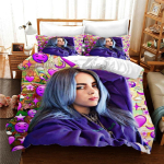 3D prinditud Billie Eilish voodipesukomplekt &Uuml;he-/Twin-/Full-/Queen-/King-suuruses T&auml;iskasvanute magamistoa tekikatted Anime kingitus 135x200cm gray