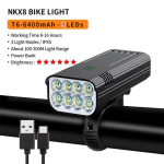 10000mAh 6-8 LED Jalgratta Valgusti USB Laetav 3600 Luumenit Jalgratta Esituli Super Ere Taskulamp Eesmised ja Tagumised Tuled 6400mAh gray