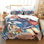 Anime Legend Of Heroes Voodipesu Komplekt Tekikott Voodikomplekt Tekikott Padjap&uuml;&uuml;r Tekk Kuningas Kuninganna Suurus Poiste T&auml;iskasvanute Voodipesu Komplekt EU single(135x200cm)