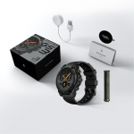 Black Shark GS3 1,43-tollise puuteekraaniga v&auml;li spordi nutikell GPS-i, Bluetooth-&uuml;henduvuse, juhtmevaba laadimise, tehisintellekti kella sihverplaadi ja eemaldatava rihmaga. must
