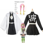 Anime Kanroji Mitsuri Cosplay kost&uuml;&uuml;m Kimono Haori Kleit Parukas Riided Halloweeni kost&uuml;&uuml;m t&auml;iskasvanud lastele M white