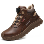 Veekindlad meeste turvajalatsid P&ouml;&ouml;rleva nupuga T&ouml;&ouml;kaitsjalatsid Nahast meeste t&ouml;&ouml;saapad Terasest ninaga Kaitsejalatsid 41 pruun