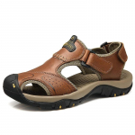 Meeste sandaalid ehtsast l&otilde;hustatud nahast Meeste rannasandaalid Rooma sandaalid Meeste vabaajajalatsid Flip Flops Meeste sussid Tossud Suvekingad 38 pruun