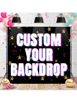 Kohandatud fototaust Personalized Banner Kohandatud taust pildi ja tekstiga Fotograafia jaoks Kingitus s&uuml;nnip&auml;evaks Pulmaks 180x180cm black