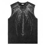 High Street Gootika 2026 Hip Hop Kolju Pesu Vest Meeste Varrukateta T-s&auml;rk Trendikas Br&auml;nd &Uuml;lem&otilde;&otilde;duline Vest Trend S must