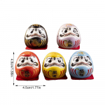 Daruma Nukk 5x V&auml;ike Jaapani Daruma Kuju Komplekt &Otilde;nne Daruma Figuur Traditsiooniline Feng Shui Dekoratsioon 1,89 Tolli Zen Kuju jaoks