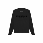 Fear of God Essentials SS22 Pikkade varrukatega T-s&auml;rk Sametiste T&auml;htedega Unisex Topid Must FOG-SS22-463 XXL