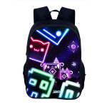 Geometry Dash Joonisfilmiga Seljakott Koolikott 40cm/15.7inch Seljakott Raamatukotid Arvutikott Poisi T&uuml;druku Parim Kingitus black