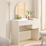 Tualettlaud peegliga - Kaasaegne tualettlaud sahtlite ja avatud riiulitega, Valge, K135/L90/S40cm 90 x 40 x 135 cm valge