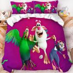 Booba Multifilmi Laste Voodipesukomplekt 3D Prindiga Tekikott Padjap&uuml;&uuml;r Laste Voodipesu &Uuml;he-/Kahekohaline King Suuruses Kodu Magamistoa Dekoor 135X200CM green