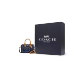 COACH Rowan Kangast Boston Koti &Uuml;he &Otilde;la K&auml;ekott V&auml;ike Naiste Denim Sinine CY742-IMXIA One Size 2 black
