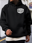 Raskekaaluline kapuutsiga pusa - Must pullover DEUS graafikaga S black