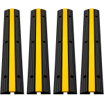 VEVOR 4 tk 1-kanaliline kummist kaablikaitse kaldtee 102x15,5x3 cm Tugev 8164,7 kg kandev&otilde;imega Kaabli traadi juhtme kate Kaldtee kiirusk&uuml;nnis