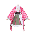 Anime stiilis Mitsuri roosa-roheline v&auml;rvi cosplay t&auml;iskomplekt kost&uuml;&uuml;me, sealhulgas parukas, v&ouml;&ouml;, seelik, pluus, jakk ja aksessuaarid L&Other roosa