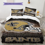 New Orleans Saintsi logomustriga voodipesukomplekt Tekikate Padjap&uuml;&uuml;r Kodukaunistus Kingitus (1 * tekikott + 2 * padjap&uuml;&uuml;ri, ilma s&uuml;damikuta) 200x220cm