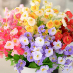 1 x Bouquet/60 Heads Artificial Fake Campanula Flower Leaf Wedding Party Decor lilla