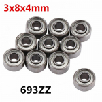 10 tk V624Zz V kuullaagririhmaratas r&ouml;&ouml;bastee lineaarse liikumiss&uuml;steemi jaoks 4 * 13 * 6 mm 693ZZ   3x8x4mm