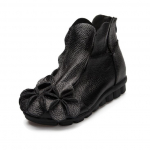 Talvemood Naiste ehtsast nahast kingad K&otilde;rgust suurendavad vabaajajalatsid Lamedad poolsaapad Lill 37 must