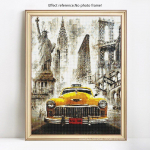 5D DIY teemantmaaling Scenic auto t&auml;is &uuml;mmargune kivist pilt tikandid teemant 20X30