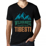 Meeste vintage T-s&auml;rk Graafiline T-s&auml;rk V kaelusega Wilderness TIBESTI Deep Black XS must