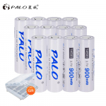 12 TK PALO 3,7 V aku AA 14500 aku taaslaetav aku valge