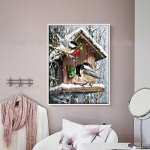 Huacani ristpistes tikkimiskomplektid 14CT linnumaja puuvillase niidi maalimine isetegemise n&auml;put&ouml;&ouml; DMC uusaasta kodukaunistus 40*50 CM