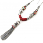 Les Tr&eacute;sors De Lily [E5823] - Collier Cr&eacute;ateur 'Meditation' Rouge punane