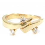 Bague Plaqu&eacute; Or 'C&acirc;lin' blanc 50 kuld